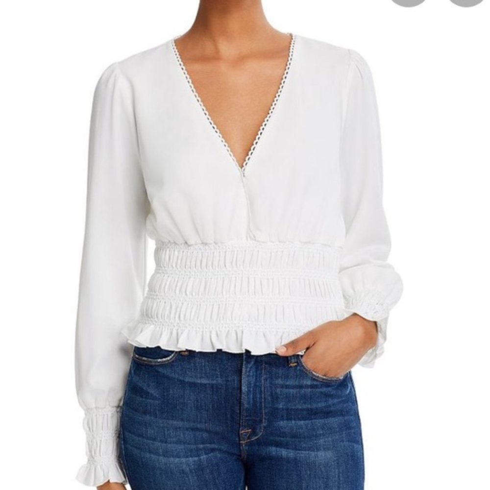 WAYF Delancy Smocked Top - Size Small - NWT